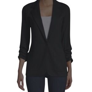 Bailey/44 Women’s Sz XS Jane Jacket Ruched Sleeve Casual Black Blazer